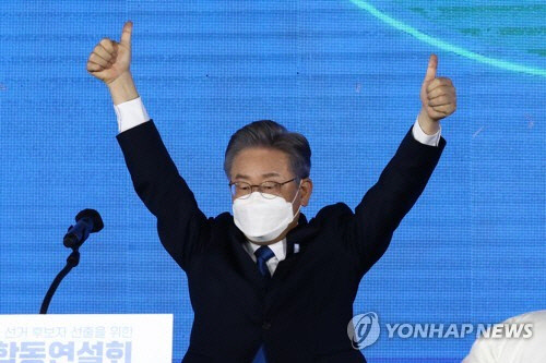 민주당 대선 후보로 확정된 이재명 경기지사(사진=연합뉴스)